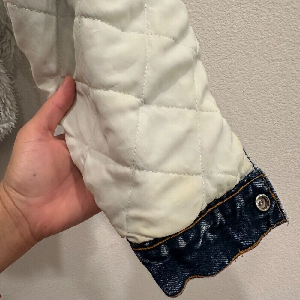 Vintage 80's Levi's 527 Trucker Sherpa Lined Denim Jacket Size Small Made In USA - Picture 9 of 13